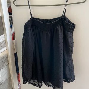 Black off the shoulder blouse
